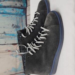 Panchic Gray Suede Ankle boots